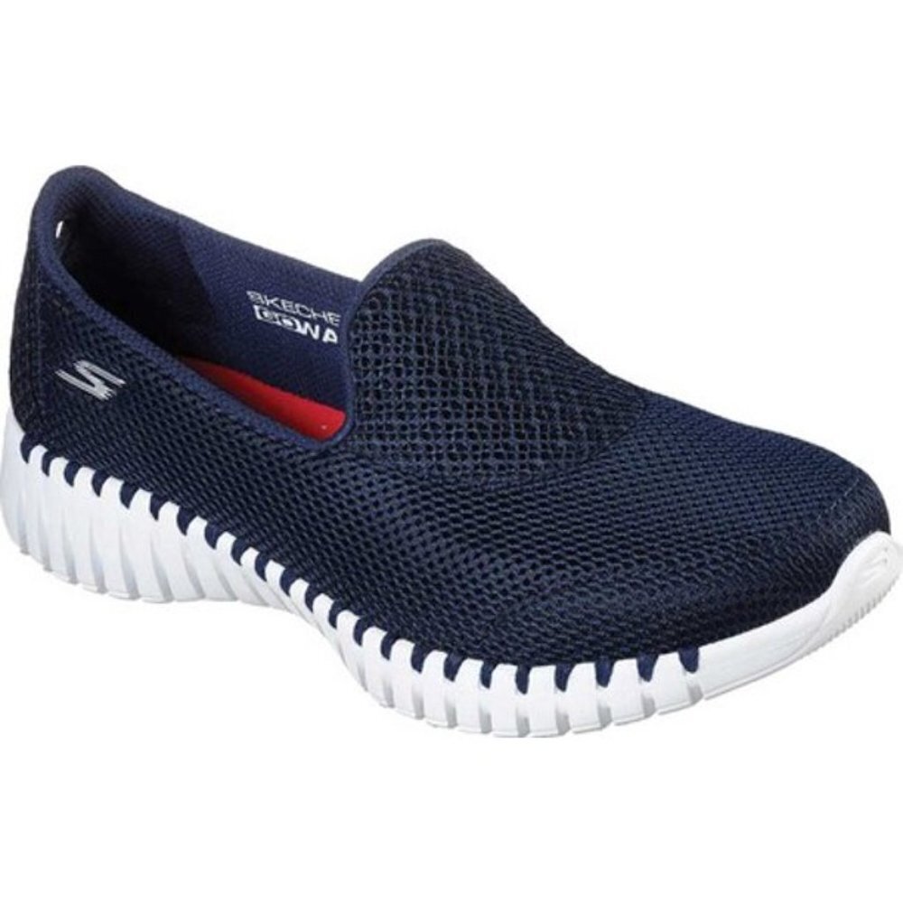 Women's Sneakers, Skechers GO Walk SMART Shoes, Navy 6.5W Wide